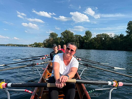Training eines Teams auf dem Unterbacher See 