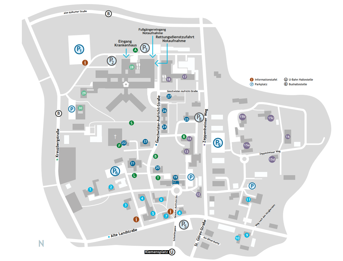 Lageplan mit den Stationen des Impulswegs